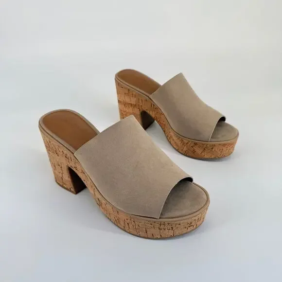 Universal Thread Sandals Cork Lug Platform Block Heel Size 9 Y2K Retro Boho 90s - Picture 10 of 11